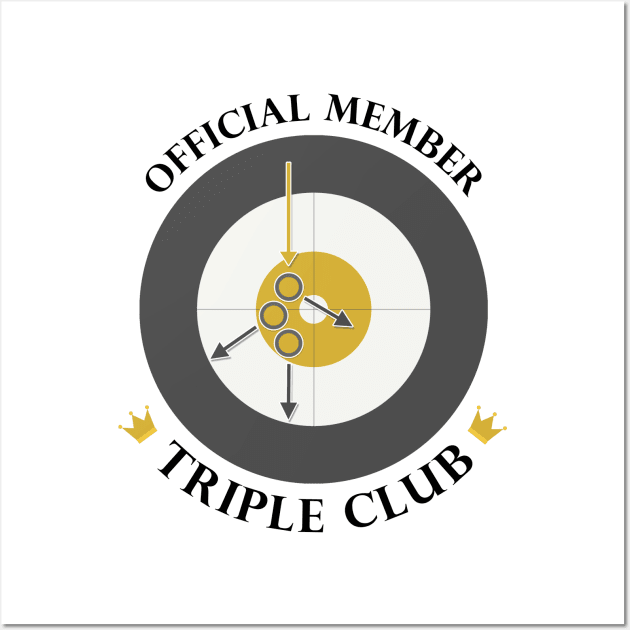 The "Triple Club" - Black Text Wall Art by itscurling